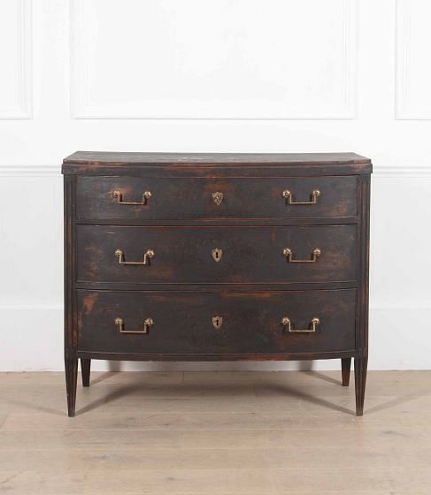 19th Century Black Swedish Chest of Drawers