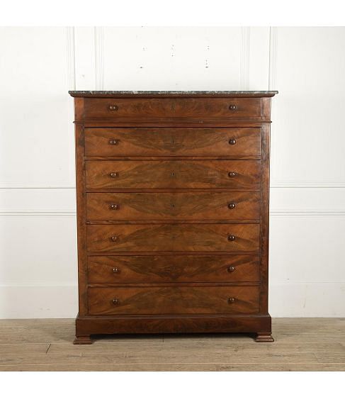 French Mahogany Semainier Chest of Drawers