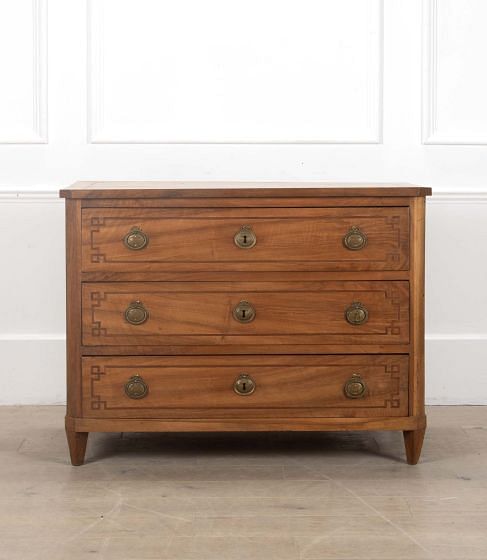 19th Century French Walnut Three Drawer Commode