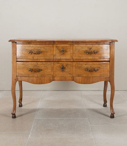 20th Century French Two Drawer Walnut Commode