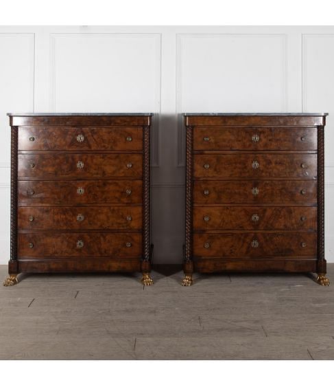 Pair of 19th Century Walnut Commodes
