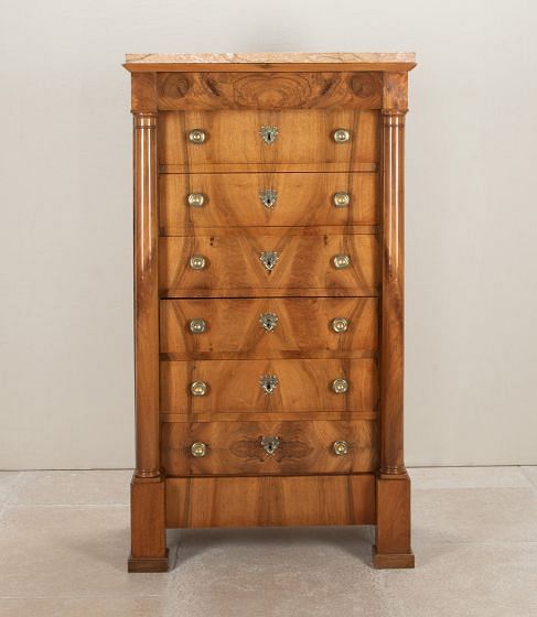 19th Century French Upright Commode with Marble Top