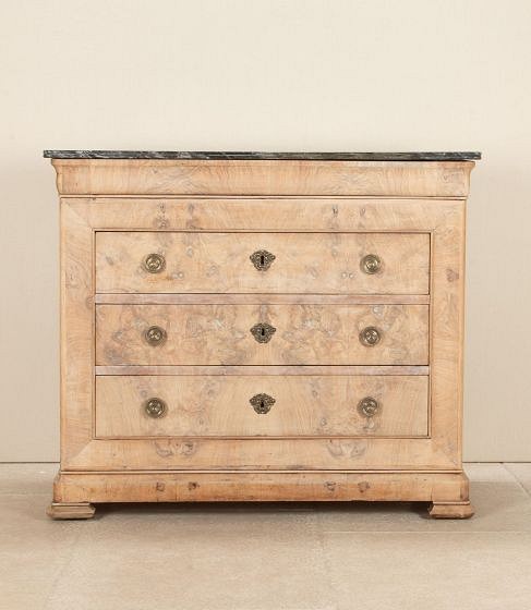 19th Century French Bleached Walnut Commode