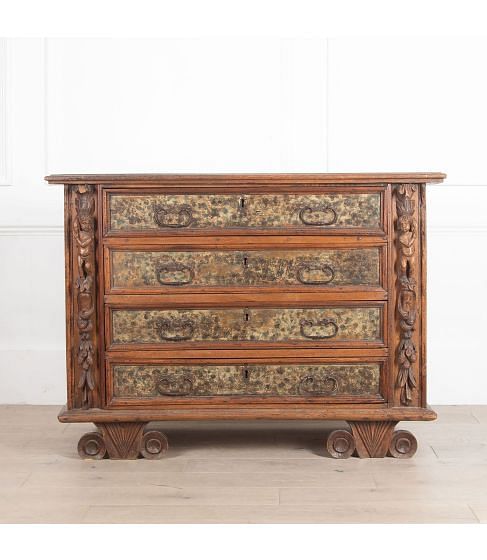 Early 17th Century Ligurian Faded Walnut Commode