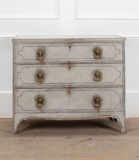 18th Century Painted Three Drawer Chest