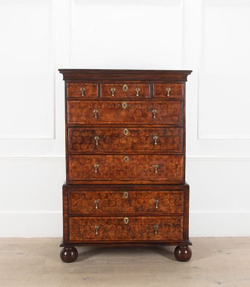 18th Century Oyster Chest on Chest