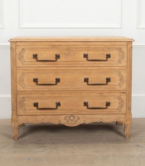 Early 20th Century Raw Oak Three Drawer Commode