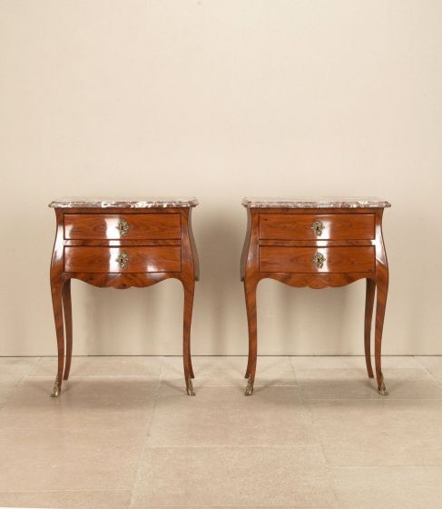 Pair of Late 19th Century French Marble Topped Commodes