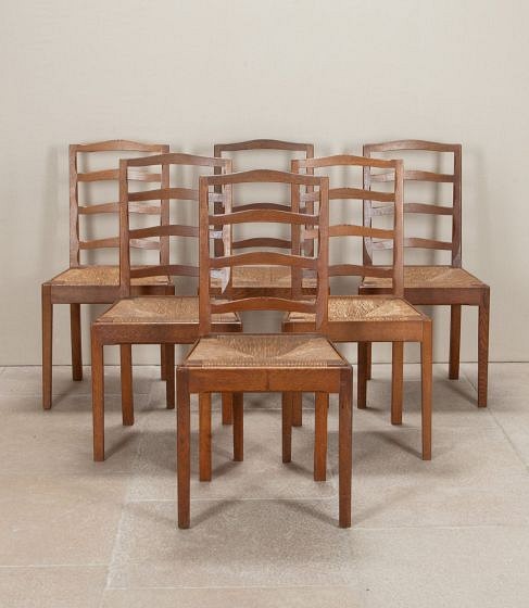 Set of Six 20th Century Barnsley Workshop Dining Chairs