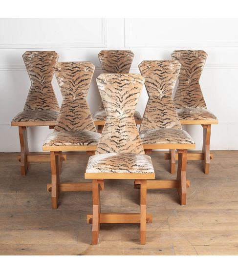 20th Century Set of Six Brutalist Dining Chairs