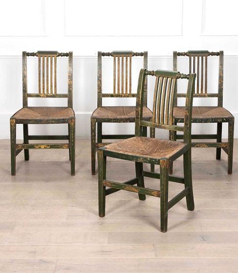 Set of Four Early 19th Century English Decorative Painted Chairs