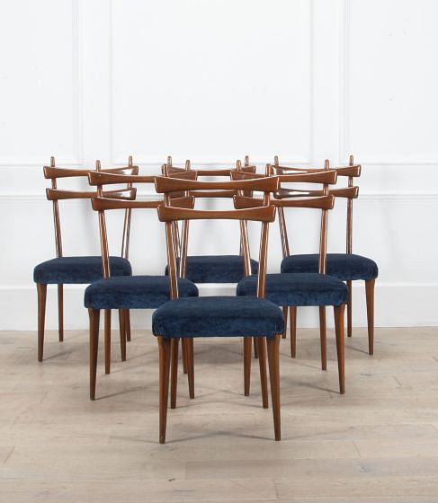 Set of Six 20th Century Italian Dining Chairs by Vittorio Dassi