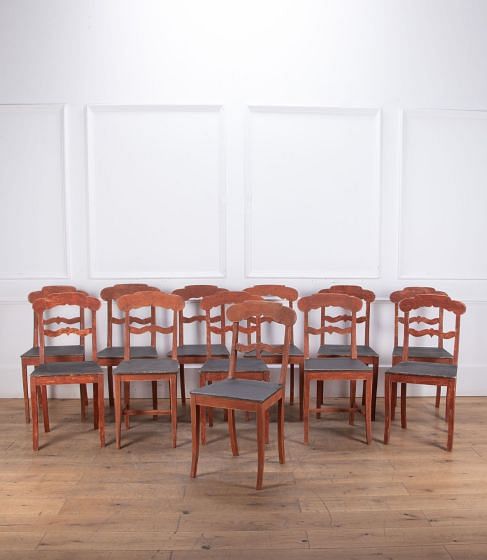 Set of Twelve 19th Century Swedish Side Chairs