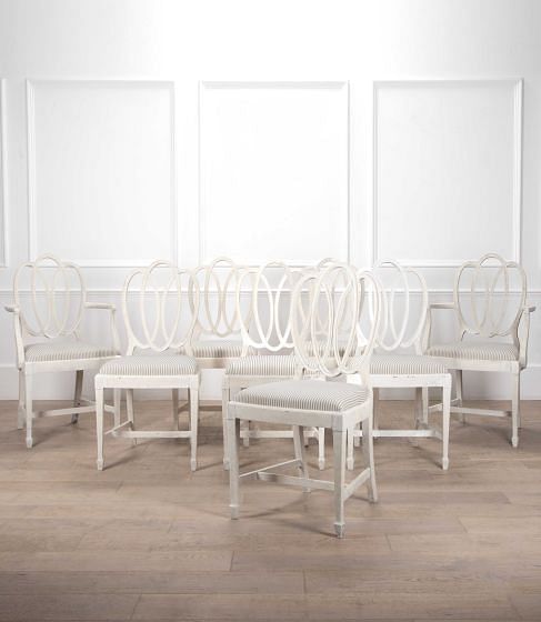Set of Eight 19th Century English Painted Dining Chairs