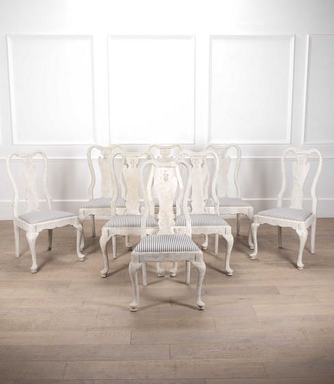 Set of Eight 20th Century Gustavian Style Dining Chairs CD8441261