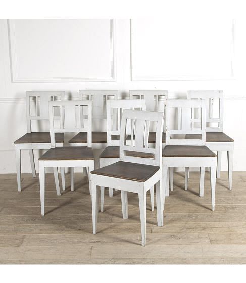 Set of Eight 19th Century Swedish Dining Chairs