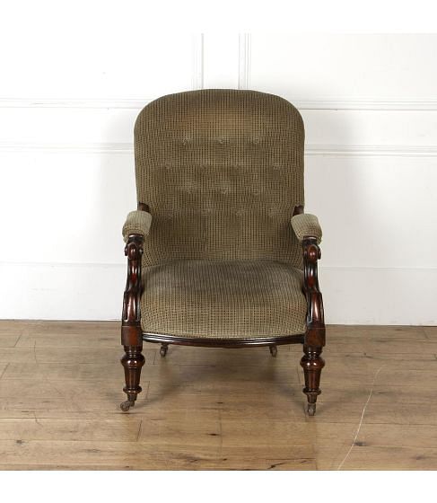 19th Century Mahogany Library Chair