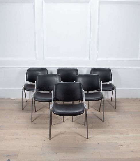 Set of Six Stacking Chairs by Giancarlo Piretti for Castelli