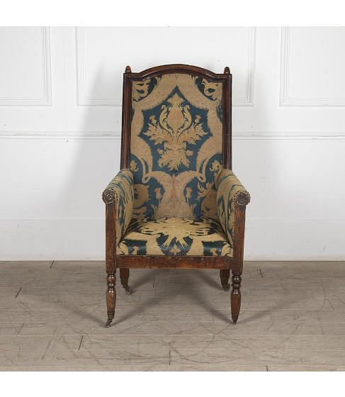 19th Century Burr Elm Library Chair