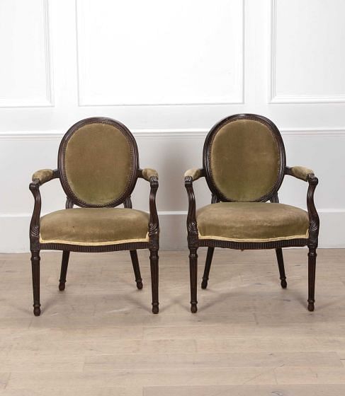 Pair of 18th Century English Salon Armchairs