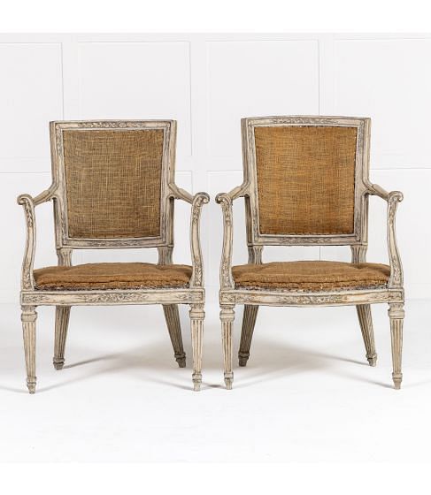 Pair of 19th Century Italian Painted Armchairs