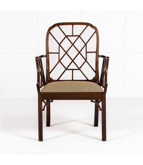 18th Century George III Mahogany Cockpen Armchair