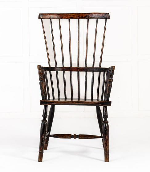 18th Century English Ash Comb Back Windsor Chair