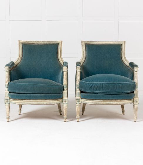 Pair of 19th Century French Painted Armchairs CH0644139