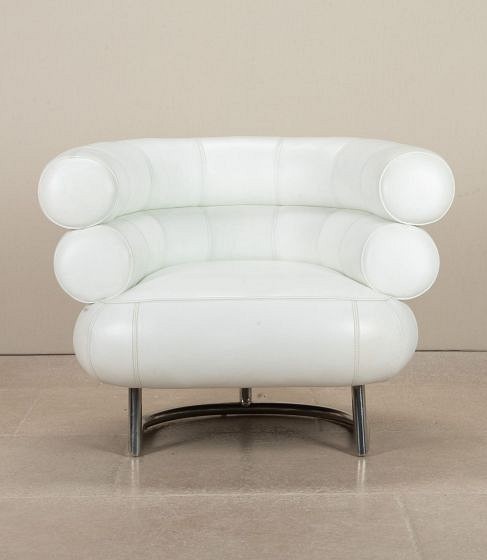 20th Century Italian Bibedum White Leather Armchair