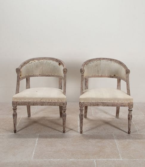 Pair of 20th Century Swedish Barrel Back Chairs CH1341747