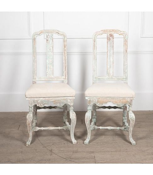 Pair of 19th Century Swedish Rococo Chairs