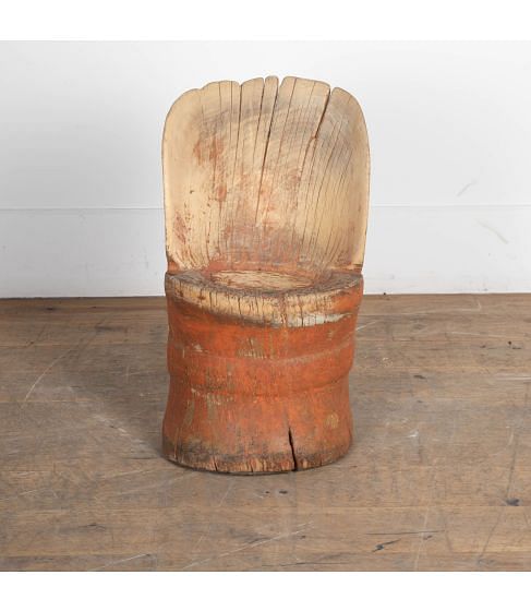18th Century Swedish Folk Art Kubbstol