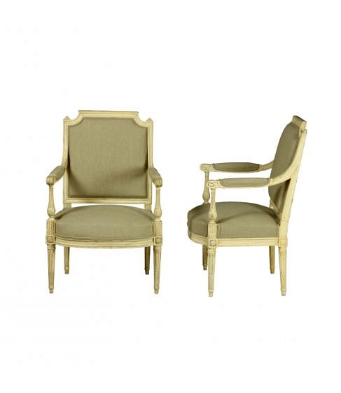 Pair of Louis XVI Revival Fauteuils