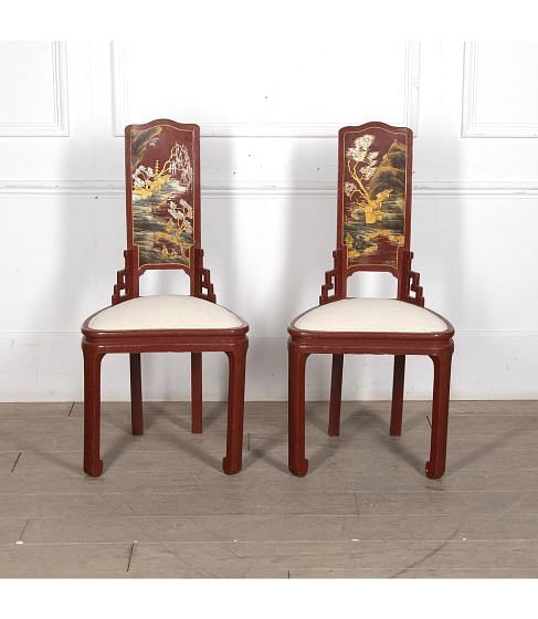 Pair of 20th Century French Chinoiserie Side Chairs