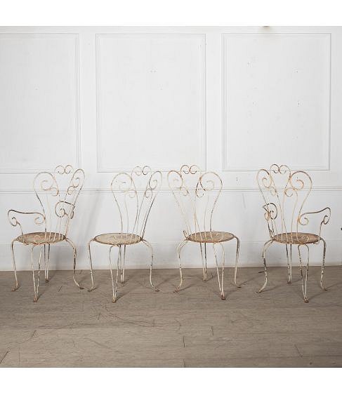 SALE: Set of Four 20th Century French Garden Chairs
