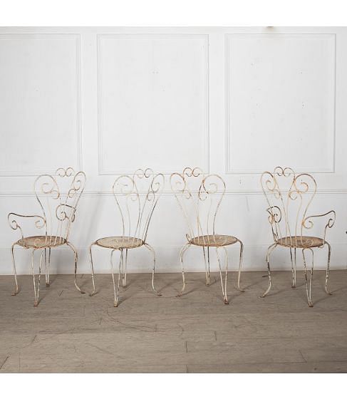 Set of Four 20th Century French Garden Chairs