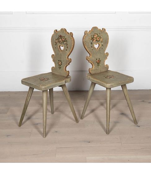 Pair of Charming Folk Art Side Chairs
