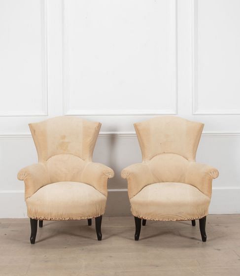 Pair of 19th Century French Fishtail Back Armchairs