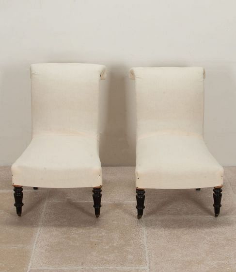 Pair of 19th Century French Slipper Chairs