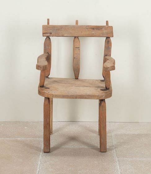 20th Century French Brutalist Shepherd's Armchair