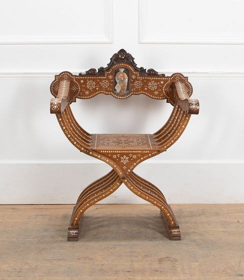 Late 19th Century Indian Savanarola Chair