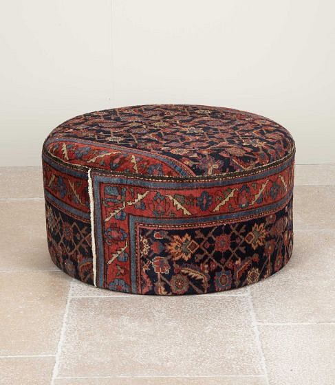 20th Century English Vintage Rug Pouffe