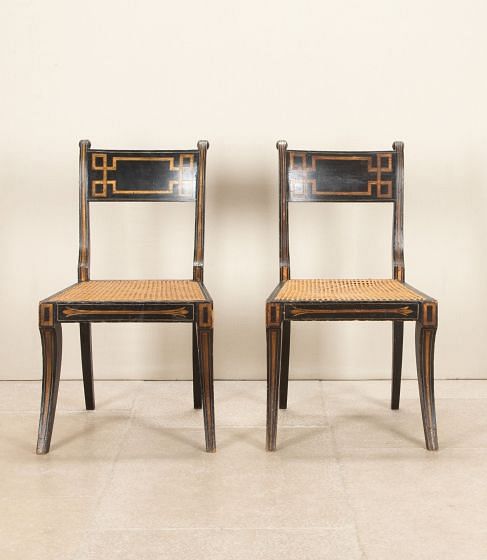 Pair of Ebonised Georgian Side Chairs CH2843375