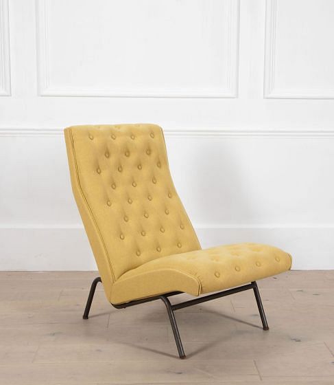 20th Century French Buttoned Low Chair