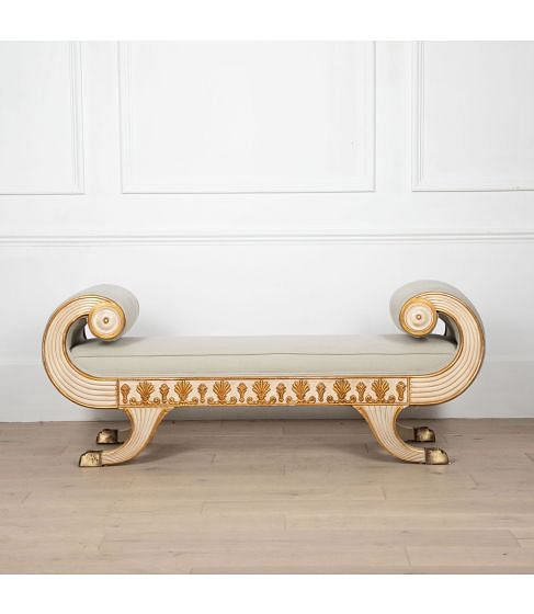 20th Century Empire Style Painted and Gilded Stool