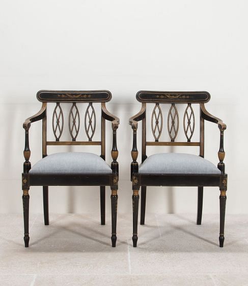 Pair of 1950s Italian Ebonised Side Chairs