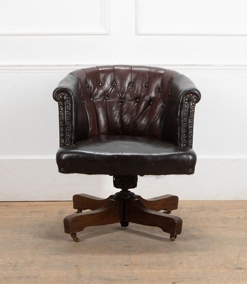 Late 19th Century Barrel Captains Swivel Chair