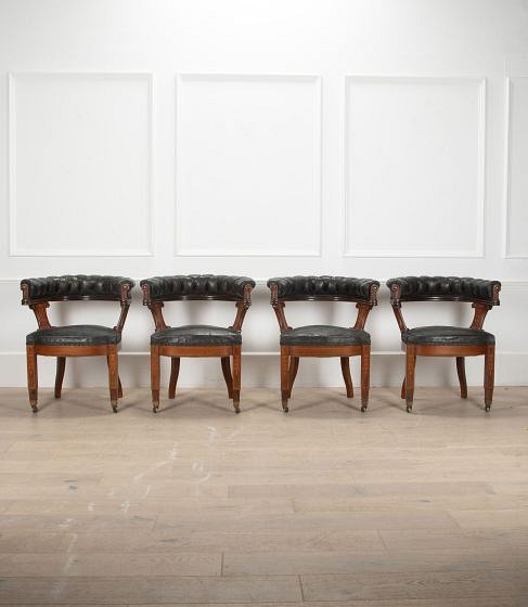 Pair of 19th Century English Leather Chairs