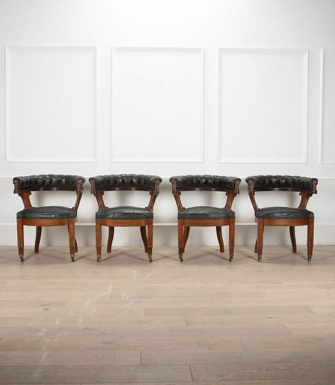 Pair of 19th Century English Leather Chairs CH4040431