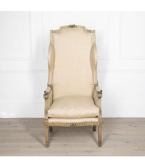 19th Century French Reclining Wing Chair